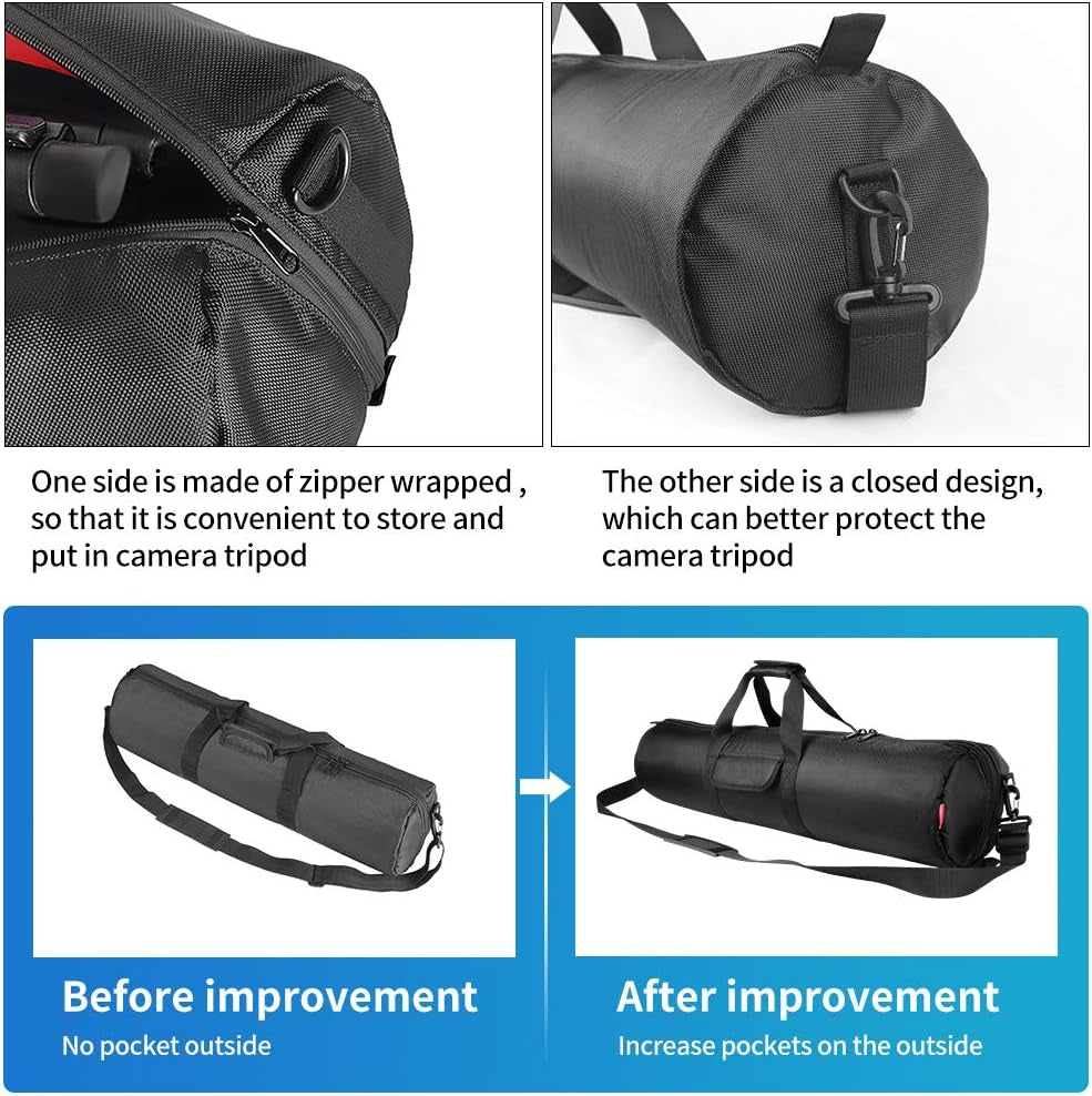 Tripod Carrying Case Bag 31.5X7X7In/80X18X18Cm Heavy Duty with Storage Bag and Shoulder Strap Padded Carrying Bag for Light Stands, Boom Stand, Tripod,Mic Stand and Tent Pole