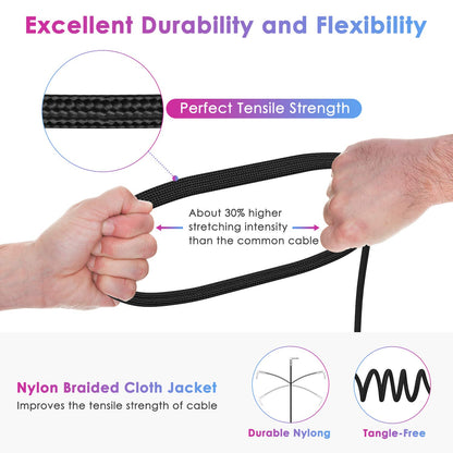 Guitar Cable 10FT Instrument Cable -  Guitar Cord Electric Guitar Cable Guitar AMP Cord for Bass Guitar Keyboard 1/4 Inch Cable Right Angle Black